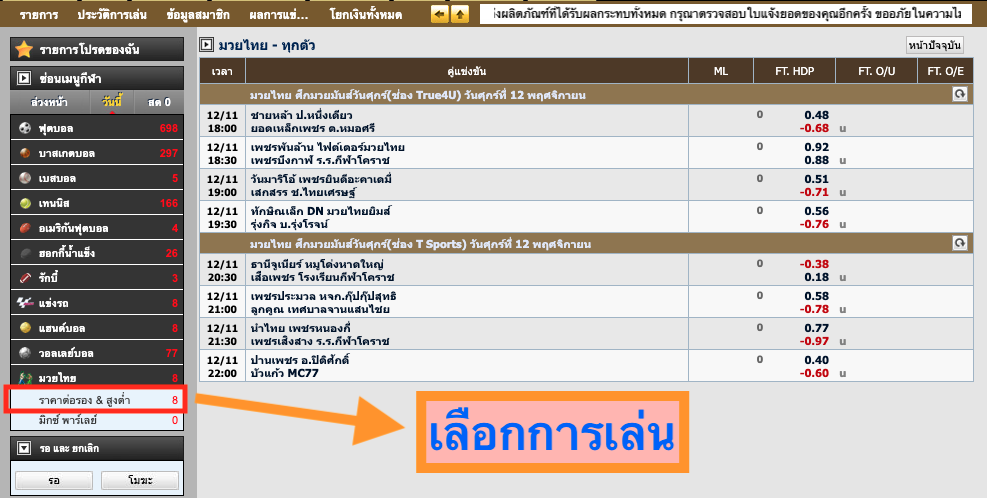 วิธีแทงมวยออนไลน์ 2
